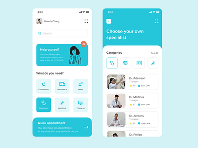 Medical App app care design doctors health interface medical mobile popular top ui ux