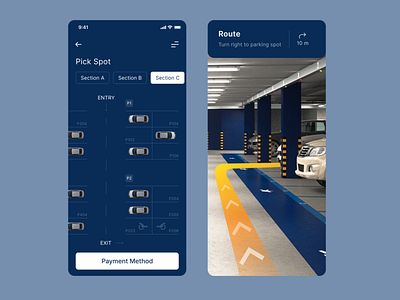 Parking App app car concept design driver interface mobile parking popular top ui ux vector