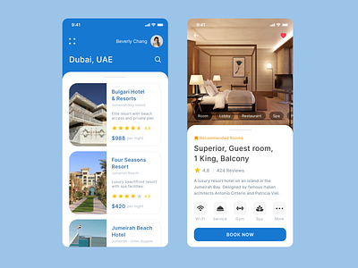 Booking App app booking design dubai hotel interface mobile popular room service top ui ux