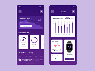 Sleep App app care design health interface mobile popular sleep top uxui