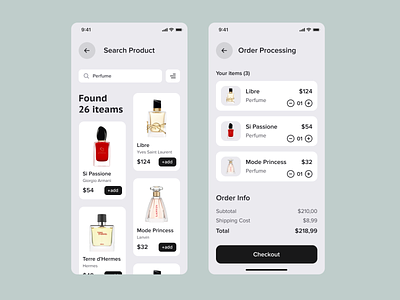 Perfume Store app beauty design interface makeup mobile perfume popular shop store top ui ux