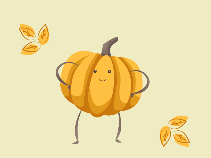 Dancing pumpkin affter effects animation art autumn dance design dribbble gif illustration orange pumpkin rhinoda vector