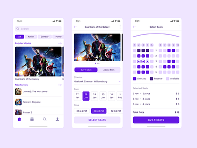 Cinema Love app cinema cinema app design dribbble icons interface mobile movie movie app popular top ui ux