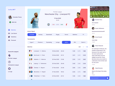 Lucky Bet bet betting design dribbble football interface popular sport top ui ux web