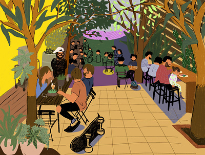 Cafe Garden cafe design doodle graphic design ill illustraor illustration
