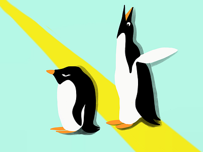 Penguin bro brother brothers design draw friends illustraor illustration penguin silly sisters