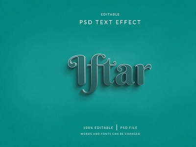 Psd text effect Iftar, editable text effect.
