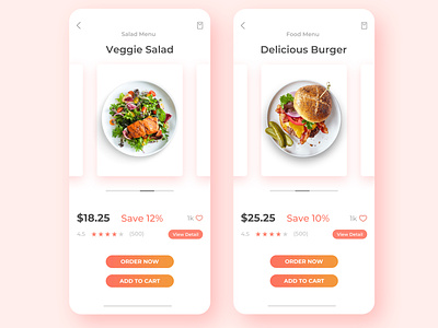 Food order page interface design