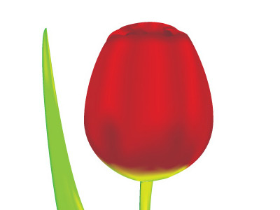Tulip adobe illustrator digital gradient mesh green illustrator red tulip vector vector illustration