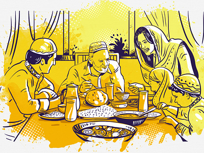 Ramadan Islamic Illustration By Delowar Ripon branding cgwork delowar ripon delowarriponcreation design digitalart drawing illustration islamic art islamic illustration logo ramadan sketchart waiting for iftar