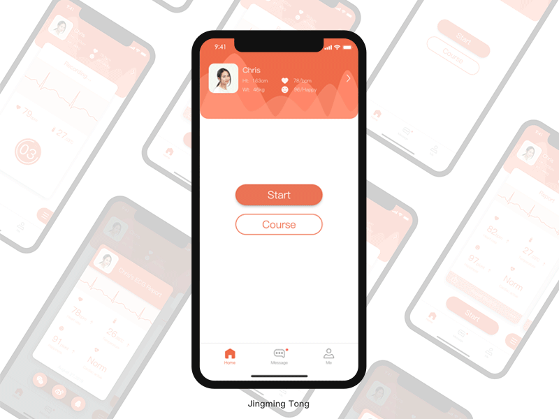 Daily app design ECG design dynamic ecg medical app ui ux vision