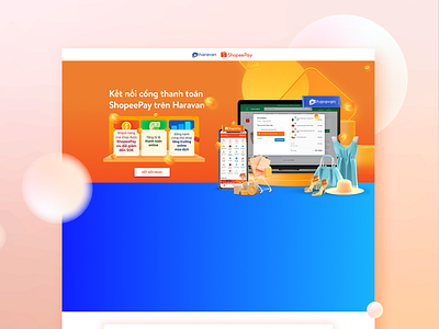 Lading page promotion with ShopeePay graphic design ui