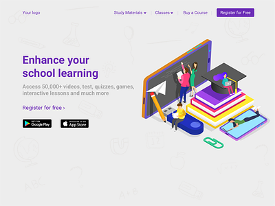 Landing Page 003 daily 100 challenge dailyui illustration landing page landing page concept landing page ui learning learning app