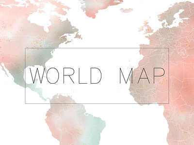 World Map Watercolor PNG Clipart art branding clipart cute design illustration map clipart travel clipart turnip watercolor clipart world map clipart