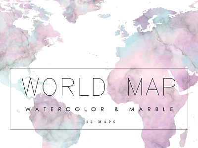 Watercolor World Map Clipart Download