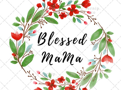 Blessed Mama PNG Sublimation Graphics Clipart art branding clipart cute design floral clipart illustration leaves clipart mothers day clipart turnip wreath clipart