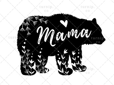 Mama Bear Clipart Sublimation Design Graphic animal clipart art bear clipart black and white clipart branding clipart cute design illustration mothers day clipart quotes clipart silhouette clipart turnip