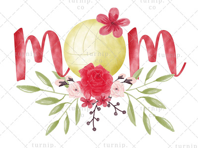 Volleyball Mom PNG Sublimation Clipart Graphic