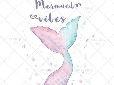 Mermaid Vibes Sublimation Clipart Graphic