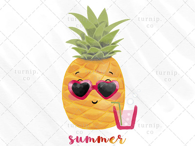 Summer Vibes Sublimation PNG Clip Art Designs art branding clipart cute design fruit clipart illustration pineapple clipart quote clipart sublimation clipart summer clipart turnip