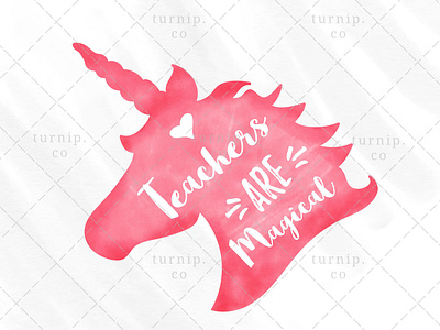 Teachers Are Magical Sublimation Unicorn Head Clipart Graphic