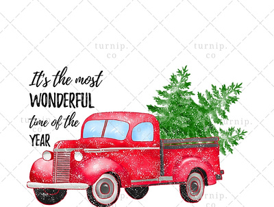 Christmas Truck With Tree Clipart PNG Sublimation Graphic X art branding christmas clipart clipart cute design illustration quote clipart tree clipart truck clipart turnip vehicle clipart