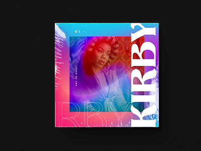 Kirby album cover art gradients musician type vinyl