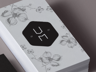 My Branding brand branding business cards design flower hm logo mark mockup patterning personal