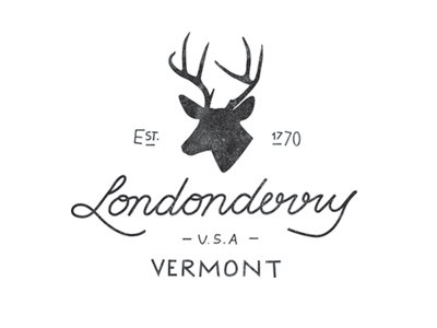 More hand lettering practice :) branding deer handlettering illustration mark textured type typography vermont