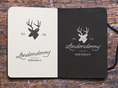 Londonderry Sketch Variations branding handlettering logo mark type typography vermont vintage