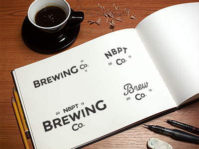 NBPT Brew Ideation branding brewery co logo mark nbpt sketches type typography