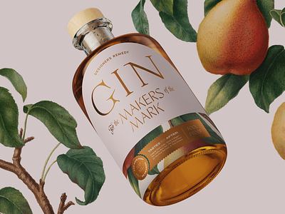 Designers Remedy Gin 02 bottle designer gin label layout packaging peachy remedy typography
