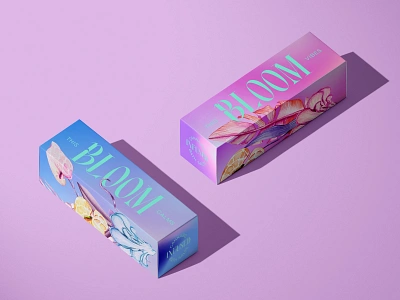 Bloom Cannabis Bath Salts bath salts bloom cannabis energy florals gradients packaging typography