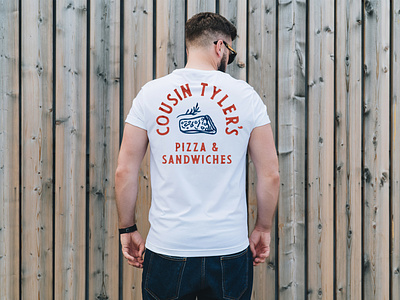 Cousin Tyler's Pizza & Sandwiches branding community hometown nontraditional pizza pizzeria typo typography vintage modern