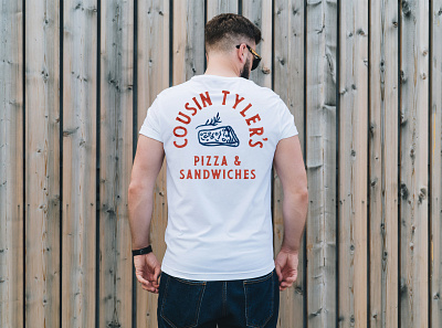Cousin Tyler's Pizza & Sandwiches branding community hometown nontraditional pizza pizzeria typo typography vintage modern
