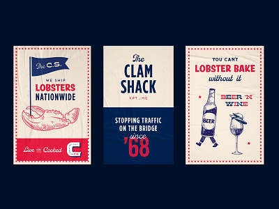 The Clam Shack Signage clam shack illustration lobster logo maine signage typography
