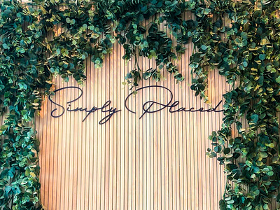 Simply Placed Signage branding greenery script signage typography