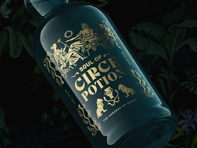 Soul of Circe Potion alcoholic beverage bottle circe greek mythology illustration label packaging potion storytelling typography