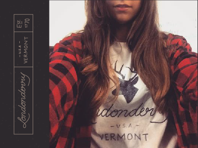 Me wearing the Londonderry shirt! branding hand icon lettered retail shirt type typography vermont