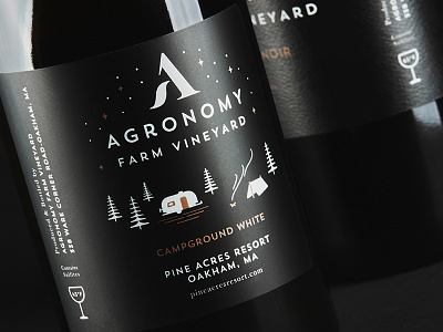 Campground White brand camp campground camping fire illustration illustrator label logo packaging typography wine