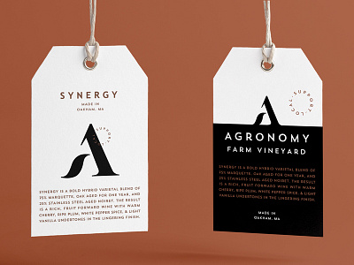 Synergy Hang Tags accent branding hang label tag type typography wine