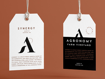 Synergy Hang Tags accent branding hang label tag type typography wine