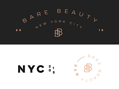 Bare Beauty Logo Variations beauty brand logo mark salon type typography