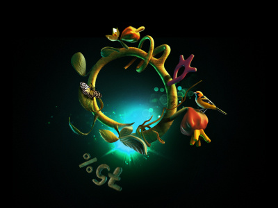 Preloader -- loading 75% 3d botanic fantasy flower growth icon illustration mysterious mystic night plant preloader