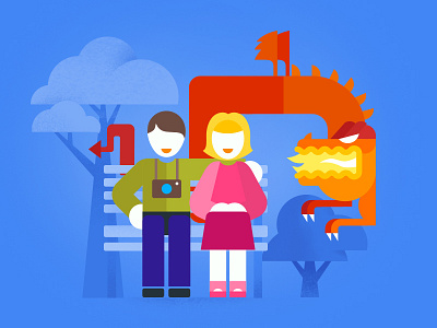 Illustration for welcome screen of a mobile app