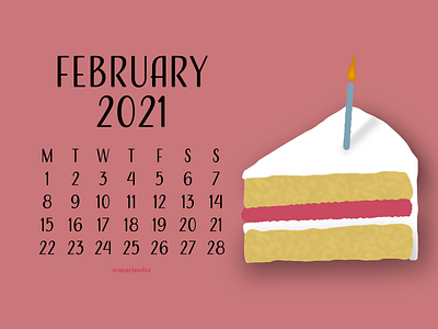 February 2021 Calendar - v1 2021 2021 calendar birthday calendar design february flatdesign illustration