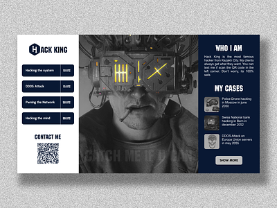 Hack king landing page cyberpunk design future hacker landing landingpage web
