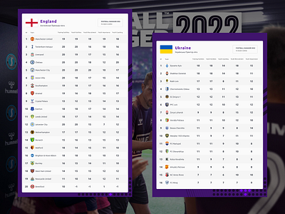 Football manager 2022 league Facilities infographic