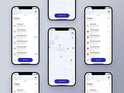 Straightaway - App Preview android animation app brand branding design interaction ios layout map mapping mobile mobile app native navi navigation route routing ui ux
