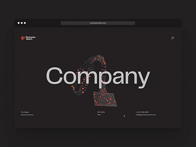 PerimeterWatch - Company Page 3d animation cybersecurity design tech typography ui ux web website